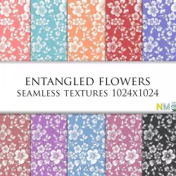 Entangled Flowers Seamless Textures Set Texture