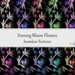 Evening Bloom Flowers Seamless Textures Set Texture