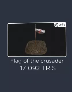 Flag of the crusader - High Poly 3D model