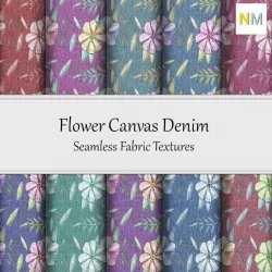 Flower Canvas Denim Seamless Textures Set Texture