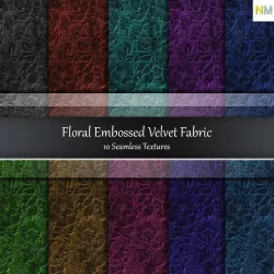 Flower Embossed Velvet Seamless Textures Set Texture