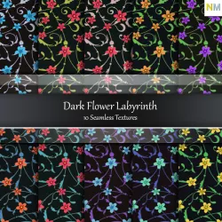 Flower Labyrinth Dark Seamless Textures Set Texture