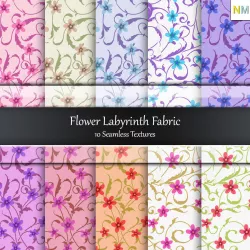 Flower Labyrinth Fabrics Seamless Textures Set Texture