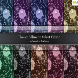 Flower Silhuette Velvet Seamless Textures Set Texture