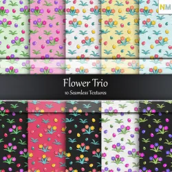 Flower Trio Seamless Textures Set Texture