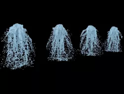 Fountain real flow animated 4 3D model