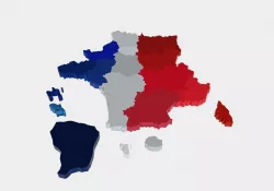 France 3D Map with regions and overseas territories Low-poly  3D model