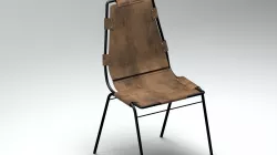 French Vintage Leather Chair 3D model