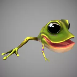 Frog Cartoon Low-poly  3D model
