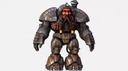 Game Character Mailed Armored Metal Gnome Robot  Low-poly  3D model