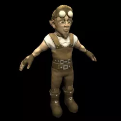 Gnome Engineer Low-poly  3D model
