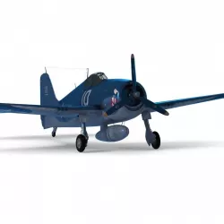Grumman F6F-3 Low-poly  3D model