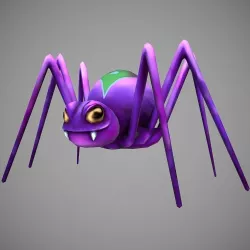 Hand Painted Spider  Low-poly  3D model