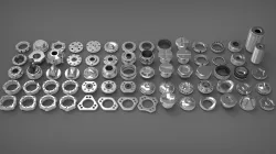 Hard Surface Sci-Fi Industrial KitBash Library 3D model