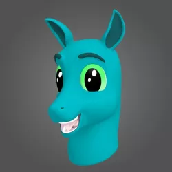 Horse Character Bust - Animated 3D model