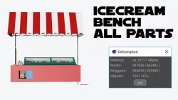 Ice Cream Countertops - Bench - 3D Low-poly  3D model