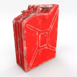 Jerry Can Low Poly 2 Worn PBR Low-poly  3D model