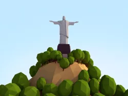 Low Poly Christ Redeemer Landmark Low-poly  3D model
