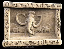 mammouths hunting 3D models for artcam and aspire 3D model