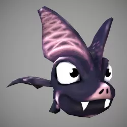 Microbat Cartoon Low-poly  3D model