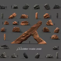 Modular Rocks Low-poly  3D model