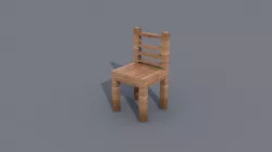  Old Chair -Low Poly 3D model