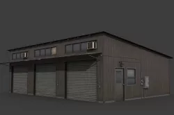 Old Small Warehouse Low-poly  3D model