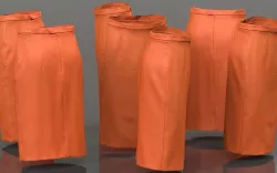 Orange Pencil Skirt Low-poly  3D model