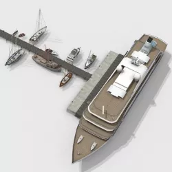 Pier with Boats Scene  Low-poly  3D model