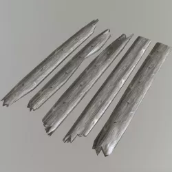 Planks broken Low-poly  3D model