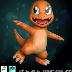 Pokemon - Charmander - Model 3D -  Low-poly  3D model