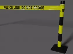Police Line Do Not Cross Tape and Post Low-poly  3D model