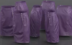 Purple Pencil Skirt Low-poly  3D model