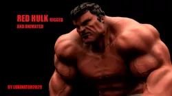 Red Hulk Rigged And Animated 3D model
