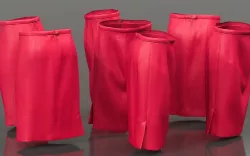 Red Pencil Skirt Low-poly  3D model