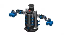 Robot "Debra 6" - Differential wheels with two 4-axis robotics arms