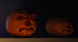 Scary Evil Halloween Pumpkins Faces - 2 Items Low-poly  3D model