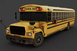School Bus Low-poly  3D model
