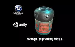 Sci-Fi Battery Cell  Low-poly  3D model