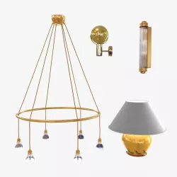 set of four lights 3D model