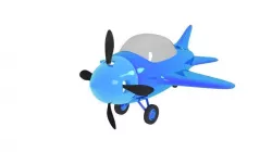 Small blue airplane 3D model