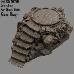 Temple Low-poly  3D model