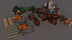 Viking City package Low-poly  3D model