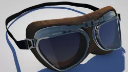 Vintage Aviator Pilot Goggles Low-poly  3D model