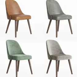 West Elm Mid-Century Chair Wallnut legs 3D model