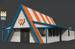 Whataburger Restaurant Building Low-poly  3D model