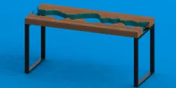 Wooden Table With Glass Lake