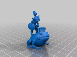 Friendly goblin warrior riding a frog