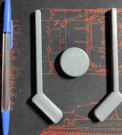 hockey stick and puck