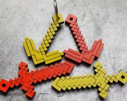 Minecraft Tools with Keychain Hole